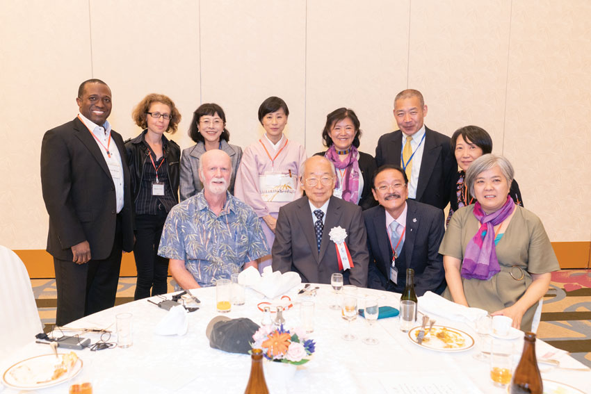 These are many of the people who attended the ceremony including Hiroshi Doi Sensei and his wife, Harumi, William Lee Rand, the mayor of Yamagata and a Shinto priest.