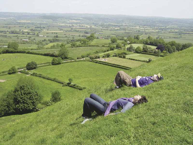 Laying in the grass on the side of the Tor