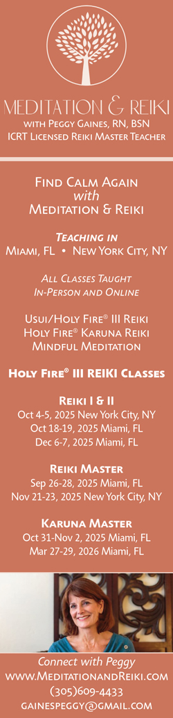 Peggy Gaines Licensed Reiki Master Teacher Fall 2025 Magazine Ad