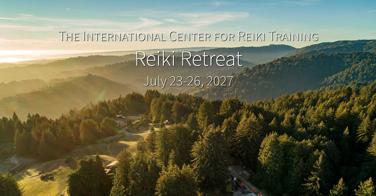 Panoramic aerial view of Mt. Madonna Retreat Center surrounded by forest, overlooking Monterey Bay, California.