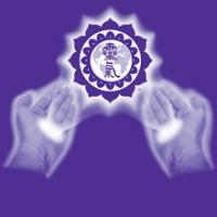 Two glowing hands on a purple background lifting a radiant white ICRT logo.