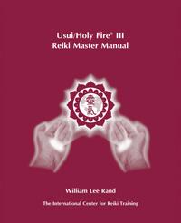 Maroon spiral-bound book cover with white ICRT logo and text reading “Usui Holy Fire® III Reiki Master Manual.”