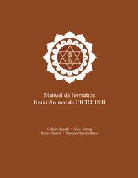 Cover of the French "ICRT Animal Reiki I & II" manual featuring a white ICRT logo and text on a brown background.