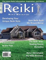 Cover of Reiki News Magazine Spring 2026 featuring a large brick home.