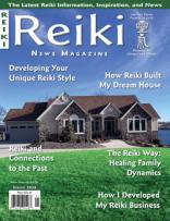 Cover of Reiki News Magazine Spring 2026 featuring a large brick home.
